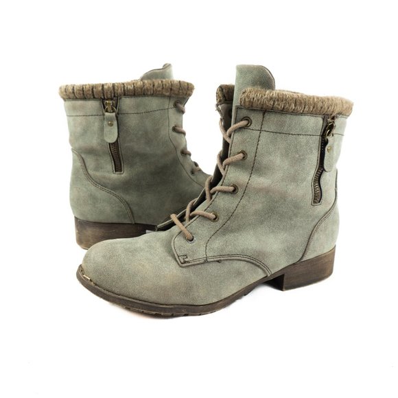 Jellypop Grey Oxford Combat Boots - 9.5 - Picture 5 of 11